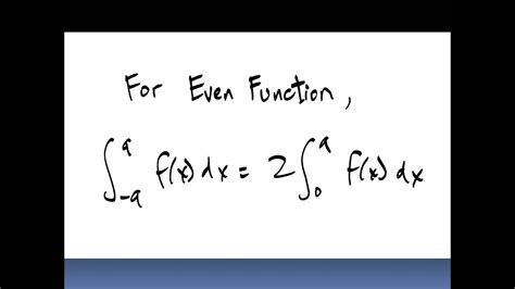 integral of even function|Even Function: Show Integral [.